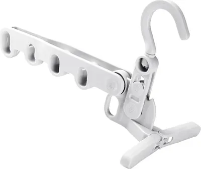 Produktbild von Over The Door Folding Clothes Drying Rack Laundry Room Hanging Rack Over The Door Clothes Hanger with 5 Holes for Travel