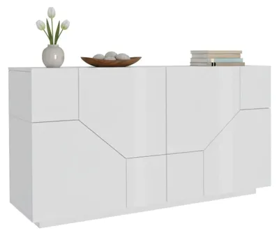 Produktbild von Kommode Dmeron, Küchen-Sideboard mit 4 Türen, Wohnzimmer-Buffet, 100 %  Italy, cm 200x43h86, glänzend weiß