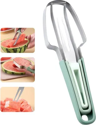 Produktbild von 3-in-1 Wassermelonen Schneidewerkzeug - Multifunktional - 1 Stück - Edelstahl