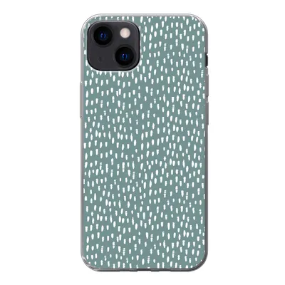 Produktbild von MuchoWow® Handyhülle Schutzhülle Hülle für iPhone 13 Polka dots - Weiß - Grün Silikon Softcase Handy Hülle - Karteninhaber