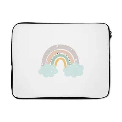 Produktbild von MuchoWow® Laptop Hülle 15 Zoll Regenbogen - Sterne - Punkte - Wolken - Kinder Laptoptasche - Laptoptasche - Sleeve - Rundum-Schutz