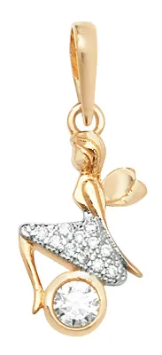 Image de Pendentif Femme Or 375/1000 avec Oxyde de Zirconium - 26mm*10mm; TRS23715