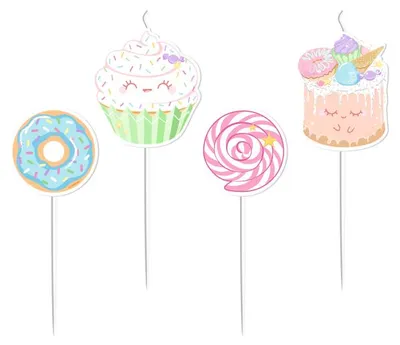 Productafbeelding van Kaarsjeshouder voor taarten, koekjes, cupcakes, 4 stuks.