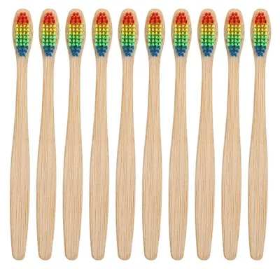 Imagen del producto de Set de 50 cepillos de dientes de bambú con cerdas suaves