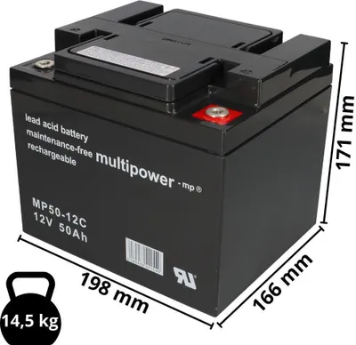Produktbild von Elektromobil Scooter Batterie Akku 12V 50 AH zyklenfest