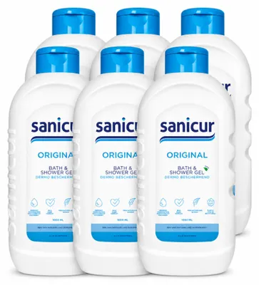 Productafbeelding van 6 x Sanicur Original douche- en badgel - 1000 ml - Voordeelverpakking - 6 stuks