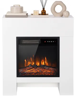 Produktbild von HOMCOM Elektrokamin mit Heizung, 1800 W, LED-Flammeneffekt, 2 Heizstufen, Weiß