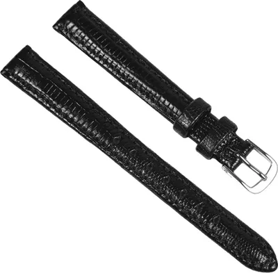 Produktbild von Minott Ersatzband Uhrenarmband Leder Teju-Print schwarz 12mm