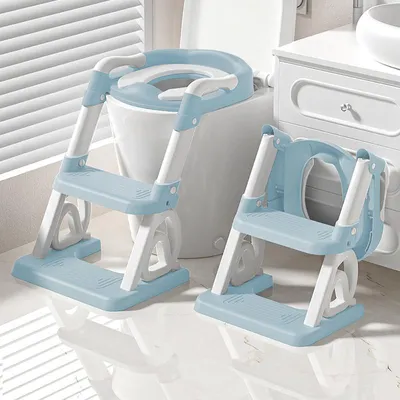 Produktbild von 2-in-1 Toilettensitz Kinder mit Treppe,Toilettenaufsatz Klositz WC Sitz Toilettentrainer Potty Training Toilet,Rutschfest und Faltbar,für 1–6 Jahre