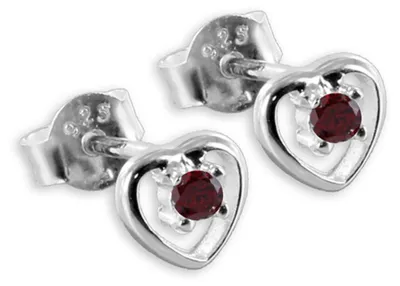 Produktbild von Kristall Herz Ohrstecker Silber 925 Kinderohrringe