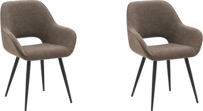 Produktbild von LABEL51 Esszimmerstuhl Fer - Braun - Boucle - 2er-Set