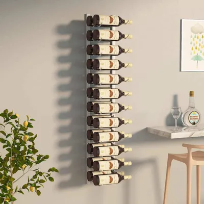 Produktbild von Wand Weinregal für 24 Flaschen Weiß Eisen , Weinregale Design 2024