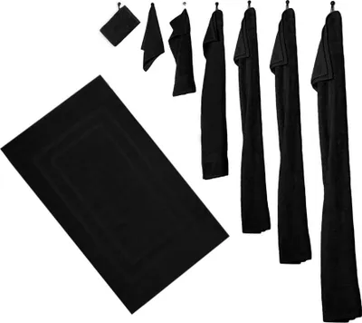 Produktbild von 8er Set - 4 Duschtücher, 4 Handtücher - Schwarz/Weiß