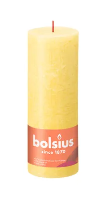 Produktbild von Shine 190/68 sonnengelbe rustikale Blockkerze