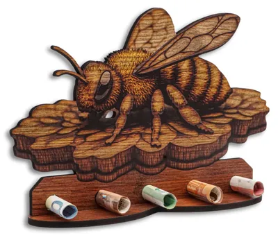 Produktbild von Geschenkverpackung mit Bienenmotiv in Holzoptik