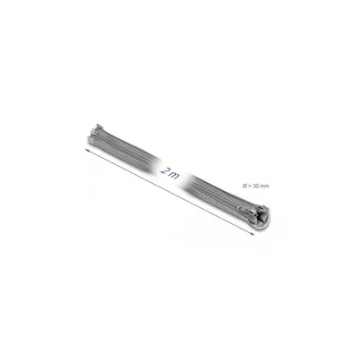 Imagen del producto de Manguera trenzada con cremallera de DELOCK, resistente al calor, 2 metros x 30 mm, color gris, material: poliéster, rango de temperatura: -50 a 150 °C, 1 unidad, origen: China, diámetro: 3 cm