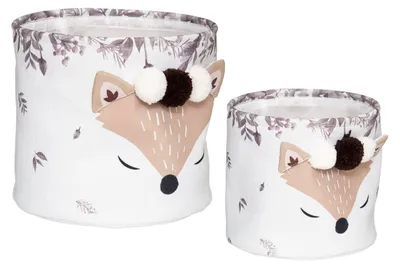Produktbild von Atmosphera Créateur d'intérieur Aufbewahrung Korb Set Fox Polyester mehrfarbig 30 cm x 30 cm