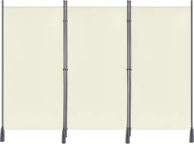 Produktbild von TWOLIIN Paravent 275 x 180 cm Raumteiler Freistehend Trennwand 3 Teilig Stellwand mit Standfuß Sichtschutz für Büros Balkon Garten - Beige