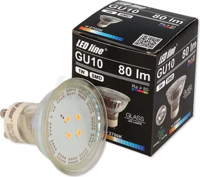 Produktbild von 1x LED Line GU10 1W LED Leuchtmittel 120° SMD 4000K Neutralweiß 80 Lumen Spot Strahler Glass Einbauleuchte Energiesparlampe Glühlampe