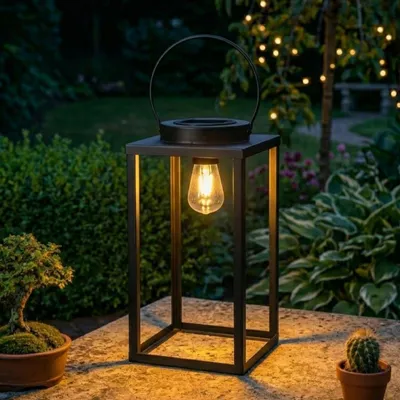 Produktbild von Solar-Lichter BODHU XL LED Solar-Laterne 32cm IP44 Schwarz
