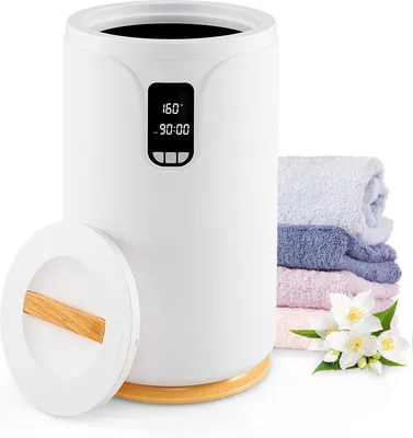 Produktbild von Handtuchwärmer, 20-Liter-Wärmeeimer mit 30/60/90 Min. Aufheizzeit und 0,5-24 Std. Verzögerungstimer, tragbarer Deckenheizer mit Lichtern, weiß