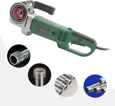 Produktbild von Tragbare handgeführte Rohr-Gewindeschneidmaschine - Elektrischer Rohrgewindeschneider - Für verzinkte Rohre - Gewindebereich 2,1–6,0 cm - Grün