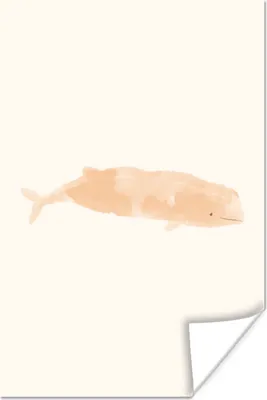 Produktbild von MuchoWow® Poster Wal - Pastell - Rosa 80x120 cm - Papierdruck