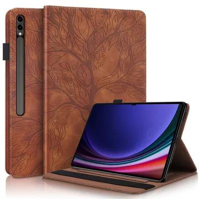 Obrázok produktu pre Pre Samsung Galaxy Tab S10 / S9 / S8 Ultra Tree Pattern Leatherette Protective Cover Case Case Brown