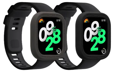 Produktbild von kwmobile 2x Sport Schutzhülle kompatibel mit Xiaomi Redmi Watch 4 - Silikon Hülle Cover ohne Tracker Schwarz Grau