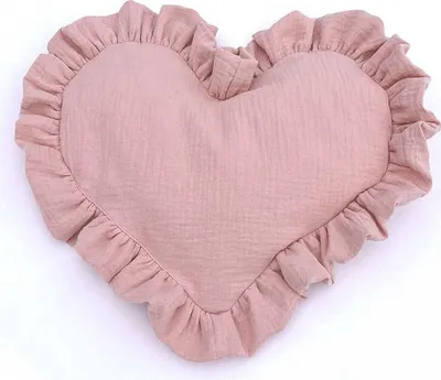 Produktbild von DOLCE SONNO Kopfkissen für Babys in Herzform aus Baumwoll-Musselin – Dusty Pink