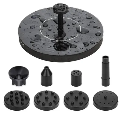 Produktbild von Solarbrunnenpumpe mit 6 Düsen, Solarbrunnen, schwimmender Gartenbrunnen, Wasserkreislauf