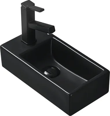 Obrázek produktu pro Mexen Inez umyvadlo na desku pravé 41 x 21 cm, Matná černá - 21484085R
