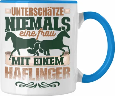 Produktbild von Trendation - Haflinger Tasse Geschenk Reiterin Geschenkidee Pferde (Blau)