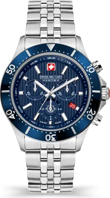 Produktbild von SWISS MILITARY HANOWA Herrenuhr Quarzuhr silber / blau onesize Herren 43 SMWGI2100701, SMWGI2100703, SMWGI2100710, SMWGI2100760