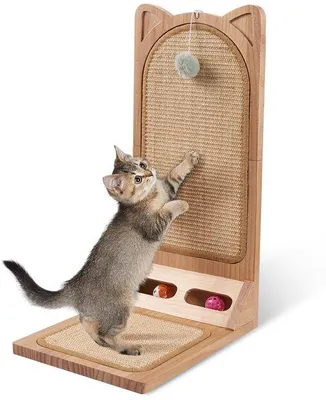 Produktbild von Katzenkratzholz, 58cm hoch, L-förmig, Sisal, massiv, schützt Polster