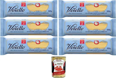 Produktbild von Voiello Lo Spaghettone Innamorato Nr. 108 – 100% italienischer Hartweizen, bronzegzogen, ideale Kochfestigkeit – 6x500 g+ Italian Gourmet polpa