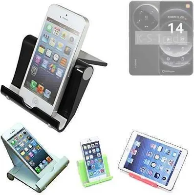 Produktbild von K-S-Trade Handy-Ständer kompatibel mit Xiaomi 14 Ultra faltbarer Tischständer Smartphone Tablet Halterung Reise