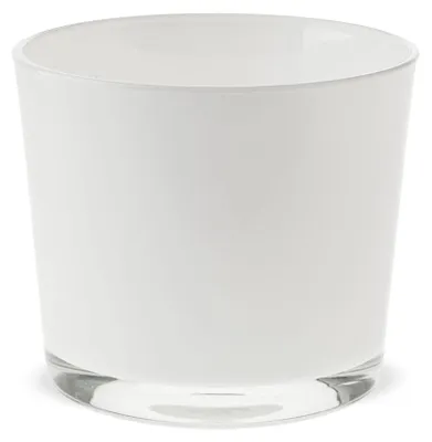 Produktbild von Glastopf rund Pflanzgefäß Teelichtglas Glas weiß Ø 11,5 cm