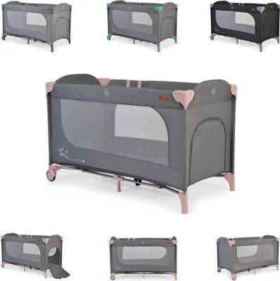 Produktbild von Cangaroo Reisebett Skyglow Laufstall 2 Räder mit Bremsen Matratze Seiteneingang rosa
