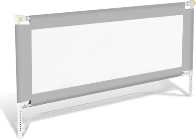 Produktbild von Bettizia 150cm Bettschutzgitter Kinder Bettgitter Höhenverstellbar Kinderbettgitter für Familienbett und Kinderbett, Rausfallschutz für Kinder- & Elternbetten Bett, Grau