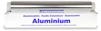 Produktbild von 1 Rolle Alufolie in praktischer Spenderbox mit Abreiss-Schiene 44 cm x 150 m 11 my