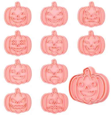 10 Stück 3D Keksausstecher Kürbis Halloween