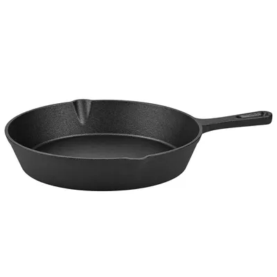 Produktbild von Traditionelle Gusseisenpfanne 26 Cm Induktion Gas Backofen Gusseisen Tief 4 Cm Silikongriff