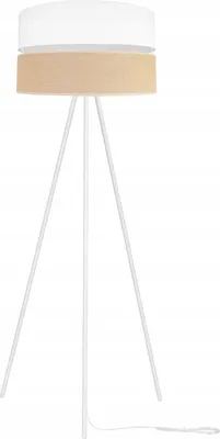 Image de Lampadaire avec abat-jour métallique à trois pieds, 45 cm, blanc
