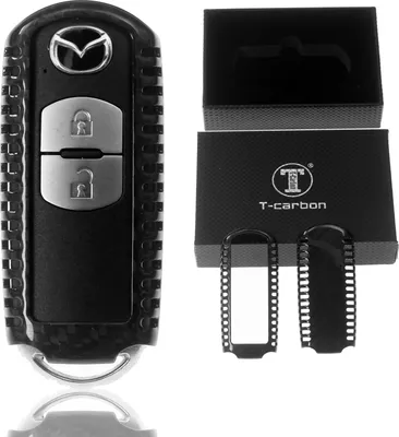 Produktbild von Auto Schlüssel Echt Carbon Schutz Hülle Hardcover Schwarz kompatibel mit Mazda 2 3 6 CX-3 CX-5 MX-5 KEYLESS SMARTKEY