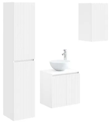 Obrázek produktu pro vidaXL Sada koupelnových nábytkových prvků, 3 kusy, bílá, 33 x 34,5 x 160 cm