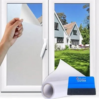 Produktbild von Perfect Cover Film Fenster Anti-Sicht, Fenster Verdunkelungsfilm, Sichtschutz Fenster Gute Privatsphäre, Opaque Film mit Rakel für Fenster (120x300cm)