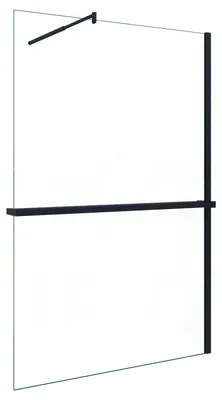 Produktbild von Duschspa Walk-In Dusche 80x200cm Schwarz Duschwand mit Handtuchhalter mit Stabilisator 8mm NANO ESG-Glas Duschregal Duschtrennwand F123B