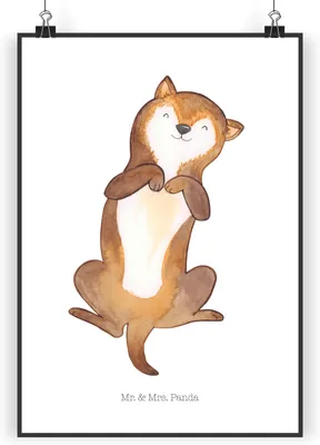 Produktbild von Mr. & Mrs. Panda Bild Hund Streicheln DIN A3 - Weiß - Geschenk, drucke, wanddeko, Bauch, Sprüche, Wauwau, Hunde, Designposter, Süß, Kunstdruck, Wandbild