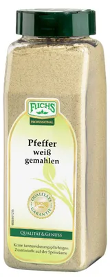 Zdjęcie produktu dla Fuchs pieprz biały mielony z w pełni dojrzałych owoców pieprzu 600g